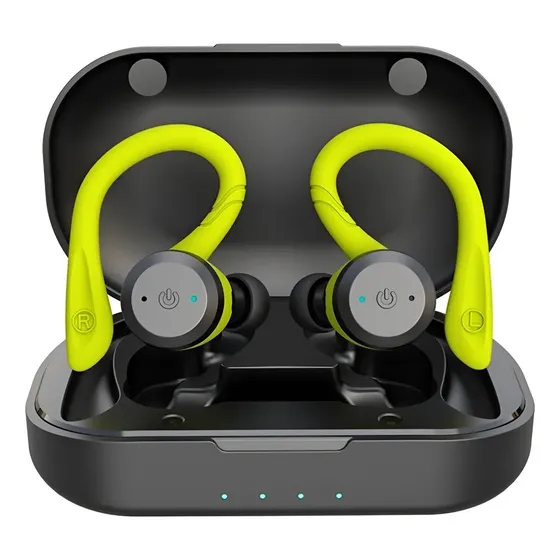 Fone De Ouvido Natação Bluetooth Sem Fio Prova Dágua Tws Cor Verde