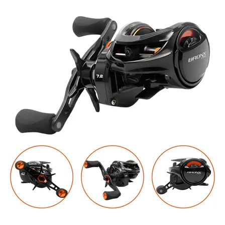 Carretilha Maruri Bronx 300 Drag 15kg 7 Rolamentos Pesqueiro Cor Preto Lado Da Manivela Esquerdo
