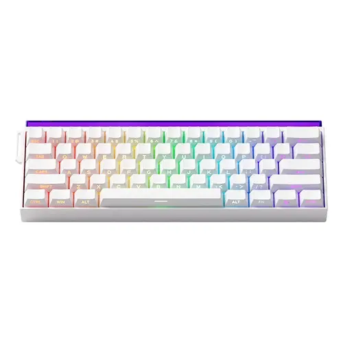 Teclado Magnético Akko Veekos Shine60 He Switch Magnético 8000hz Rapid Trigger 0,01 Mm Gamer Competitivo Fps 60% Branco Inglês Us