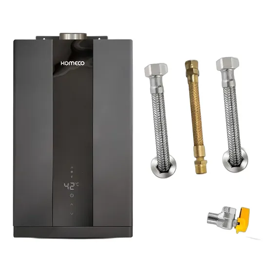 Aquecedor Água Komeco 36 Lit Gn Home Ko36bkgn + Kit Ligação Preto