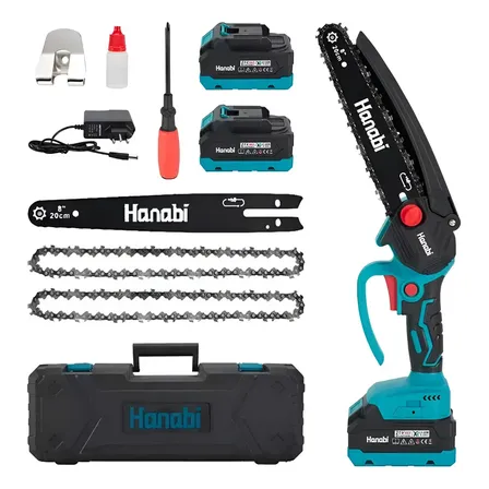 Motosserra Portátil Hanabi 850w 20cm 2 Baterias E Acessórios Cor Azul-turquesa 127/220v