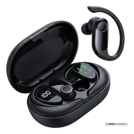 Fone Ouvido Bluetooth Tws Sem Fio 5.3 Super Esportivo Profissional Ciclismo Bicicleta Corrida Caminhada Pra Celular... Preto