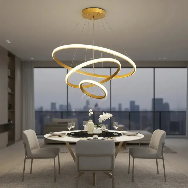 Lustre Para Sala De Jantar Lustre De Teto Nórdico De Luxo Lustre Nórdico 3 Luzes Led - Pendente Para Sala E Cozinha Luminaria De Teto Cozinh Lustre Pendente Dourado Luminaria De Teto Doura Da 127/220v