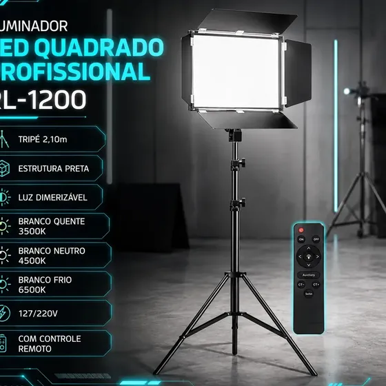 Led Iluminação Para Filmagem Photo Studio Light Com 15cm+2m Ajuste Infinito Da Luz