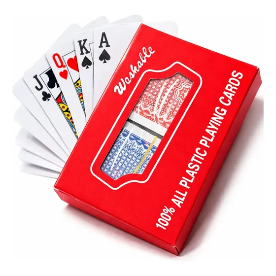Baralho de Cartas Plástico Jrico com 110 Cartas, 2 Mazos Resistentes e Impermeáveis