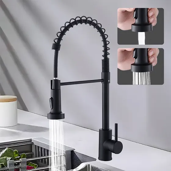 Torneira De Bancada Gourmet Cozinha Cuba Pia Quente E Frio Misturador Monocomando Cobre Metálico Cor Preto Winda