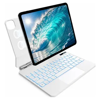 Magic Keyboard Flutuante Tassos Tm002 Touchpad iPad 10a A16 Branco Sem Rgb