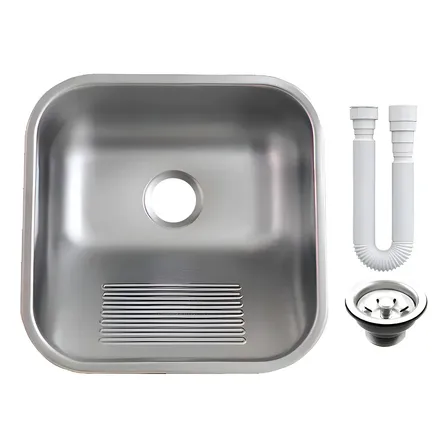Tanque Inox AS 25L 40x40cm Fosco Acetinado Aço 304 Sobrepor Embutir