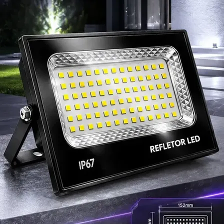 Kit 4 Refletores LED 400W Blackone Bivolt IP67 Branco Frio 6500K Externo