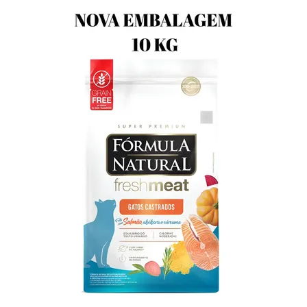 Ração Seca Fórmula Natural Gatos Castrados Adultos Salmão 10 Kg