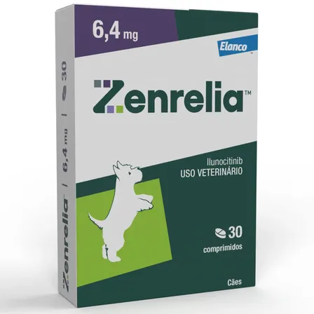 Zenrelia 6,4mg 30 Comprimidos Para Dermatite Alérgica Em Cães Violeta-escuro