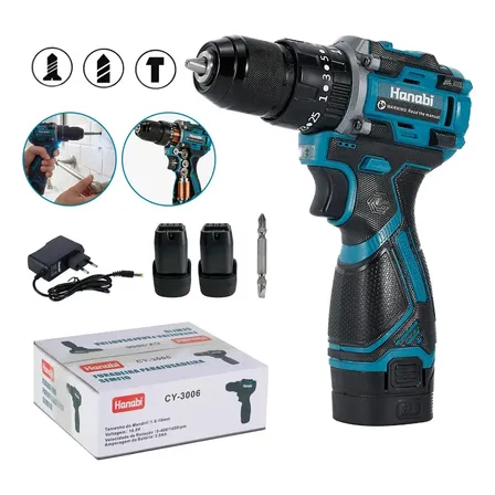 Parafusadeira Furadeira De Impacto 2.0ah 16.8v 2 Bateria
