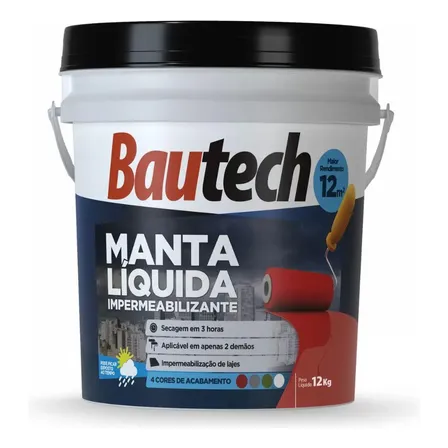 Manta Líquida Impermeabilizante Para Laje Bautech 12kg Cinza