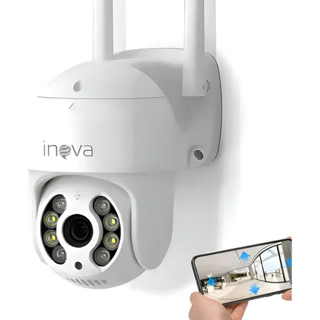 Câmera Segurança Externa Ip Wi-fi Inteligente Com Alarme, 360° Full Hd Ptz Visão Noturna Colorida Rastreamento Humanóide Áudio Bidirecional Ip66 À Prova D'água E À Prova De Poeira Yoosee/icsee Branco