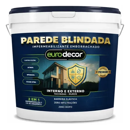 Tinta Antimofo Emborrachada 3.6kg Parede Blindada Eurodecor Gelo Fosco