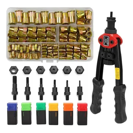 Rebitadeira Manual Avento Bt-606 Com 6 Bicos E 175 Porcas De Rebite