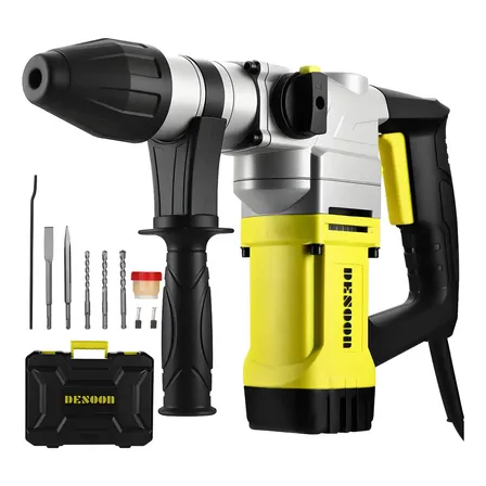 Martelete Rompedor Perfurador Elétrico 1100W Martelo Rotativo Furadeira Impacto 5J SDS Plus Com Controle de Vibração E Acessorios Desoon