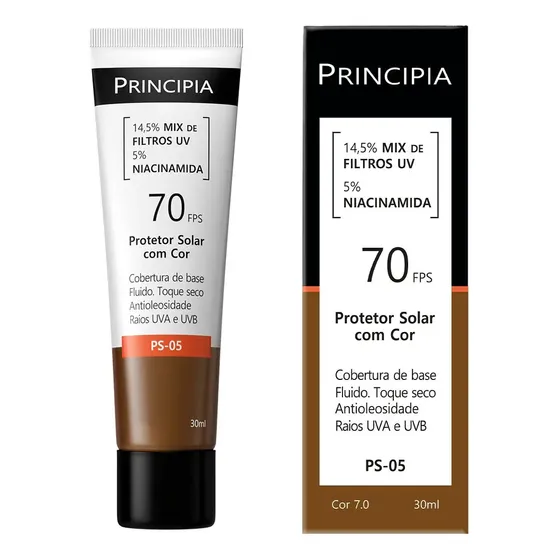 PRINCIPIA, Protetor Solar Facial FPS70 PS-05 Cor 7.0 c/ 30ml