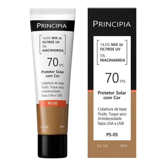PRINCIPIA, Protetor Solar Facial FPS70 PS-05 Cor 5.0 c/ 30ml