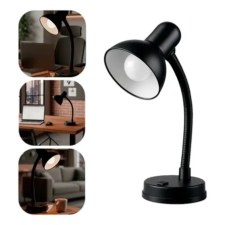 Luminaria De Mesa Preta Preto 127/220v