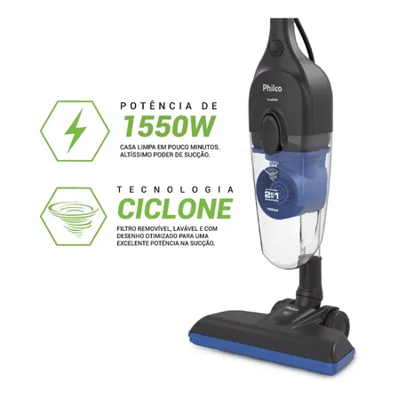 Aspirador De Po Philco Pas38 1550w - Cinza Com Azul