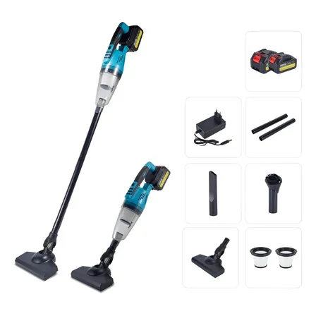 Aspirador De Pó Sem Fio A Bateria 2 Em 1 Keins Carro E Casa 21v 960w Potente Com Filtros Reutilizáveis Azul 127/220v