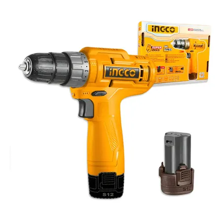 Parafusadeira Ingco 3/8 12 V Usb- C Compacta E Potente Amarelo 60 Hz 12v
