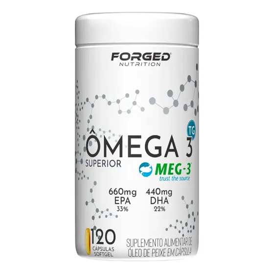 Ômega 3 Tg Meg-3 Superior 33/22 Alta Concentração Epa 660mg Dha 440mg Pureza Certificada - 120 Softcaps - Forged Nutrition