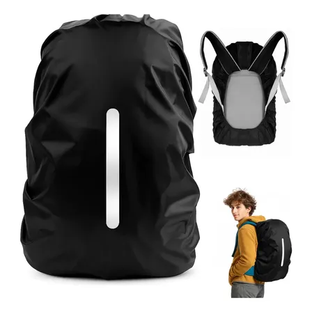 Capa Para Mochila De Chuva Refletiva Impermeável Protetora Para Motoboy Mala Anti Poeira Ajustável Amidila Cor Preto