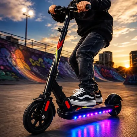 Patinete Eletrico Infantil 3 Velocidades 24v Carregador Led Preto