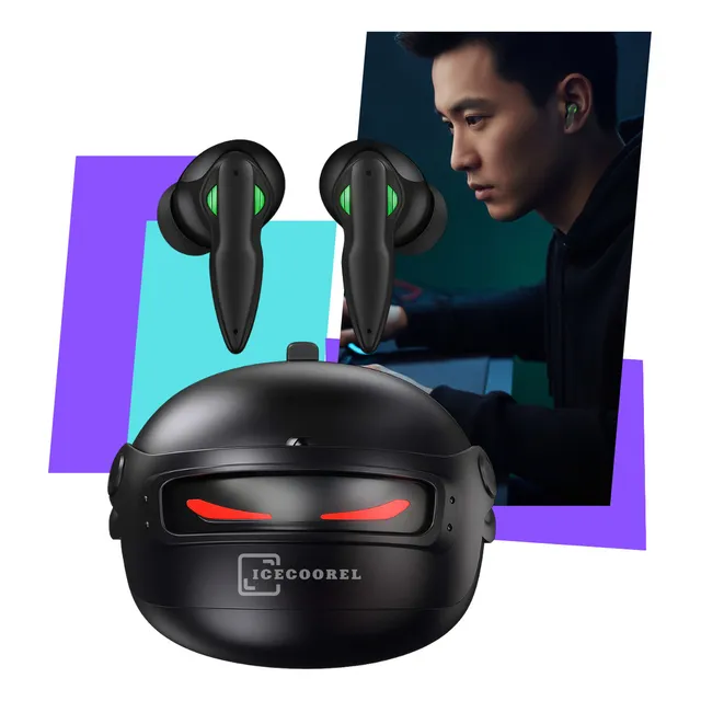 Fone De Ouvido Gamer Bluetooth Ice Coorel 5.4 Sem Fio Para Jogos Kd-777 Prova Dágua Resistente Som Potente Grave Potente... Preto