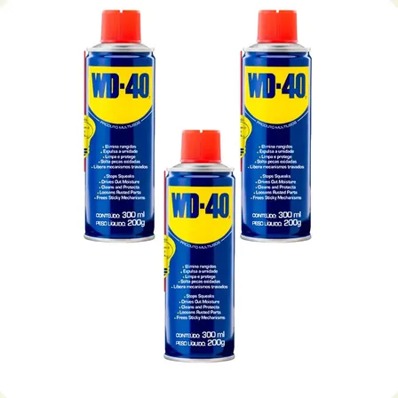 Kit 3 Desengripante WD-40 Multiuso Spray 300ml Incolor Lubrificante
