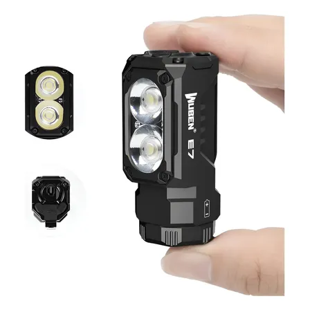 Mini Lanterna Recarregável Wuben E7 De 1800 Lúmens Com Lanterna Magnética, Luz Preta E Branca Branco Preto