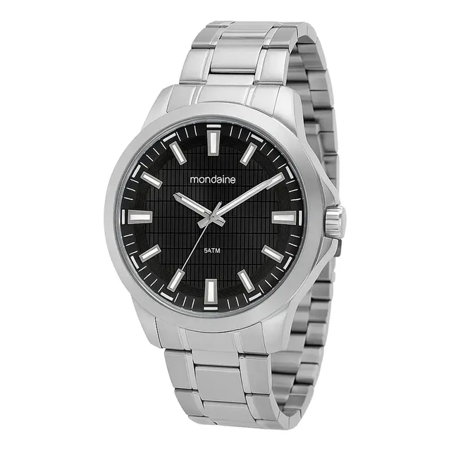 Relógio de pulso Mondaine 99784G0MVNE1 com corria de aço inoxidável cor prateado - fondo preto