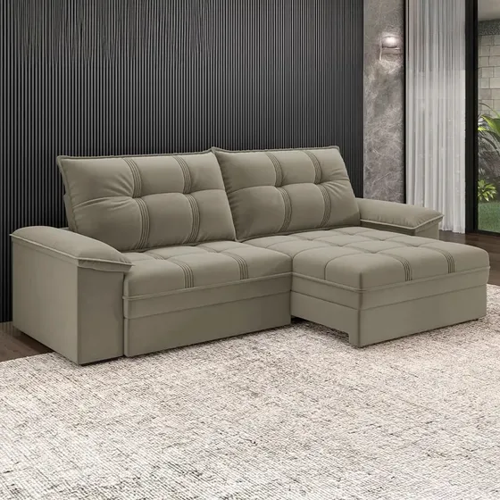 Sofá 4 Lugares Luizzi Besthouse Califórnia Slim Soft Castor