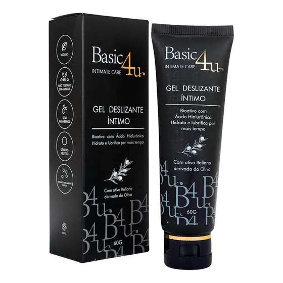 Gel Lubrificante Deslizante Íntimo Lubrificação E Hidratação Com Ácido Hialurônico Ph Adequado Incolor E Sem Cheiro Similar A Lubrificação Natural Basic4u 60g Sem Sabor