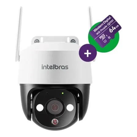 Câmera Inteligente Im7+3mp Com Microsd 64gb Intelbras