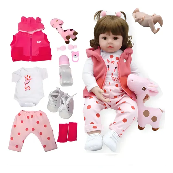 Brastoy Boneca Bebe Reborn Silicone Realista 48cm Com Acessório