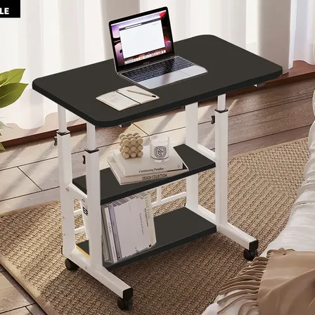 Mesa Multifuncional Notebook Altura Regulavel 2 Prsteleiras Vie Idéale Cor Preto