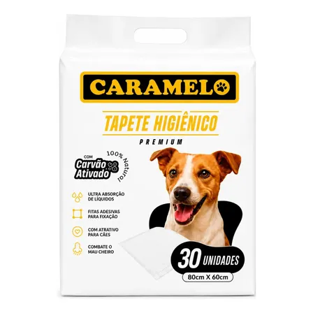 Tapete Higiênico Com Carvão Ativado 30 Unidades 80x60 - Caramelo Cinza