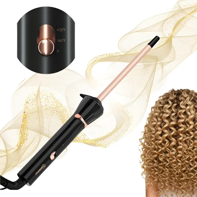 Hatteker Modelador De Barril Cerâmico 9mm Rose Cachos Definidos 127/220v
