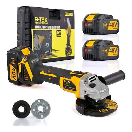 Esmerilhadeira Angular Sem Fio B-tek Dz-15 Com 2 Baterias E Maleta Profissional Preto 127/220v 50 Hz 60 Hz