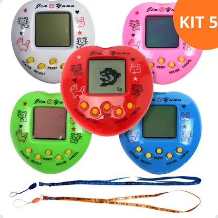 Kit 5 Bichinho Virtual Tamagotchi 168 Em 1 Retrô Anos 90 Animal De Estimação Digital Portátil Educativo Com Sons Diversão Para Crianças E Adultos