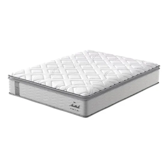 Colchão Queen Size Amsterdã D33 Molas Pocket E Pillow Probel Branco Com Preto