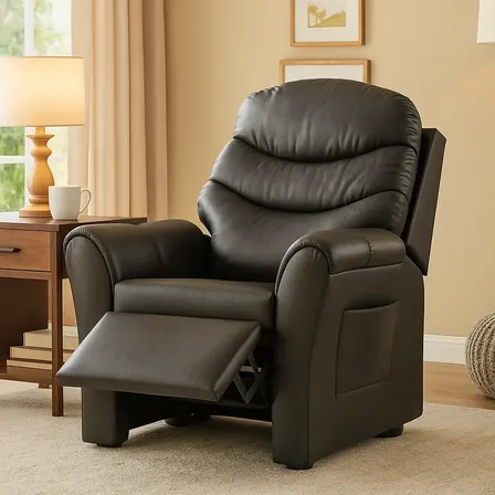 Poltrona Cadeira Reclinare Papai E Mamãe Com Encosto Confortável Reclinável E Retrátil Para Sala De Descanso E Amamentação Bonan Cor Preto