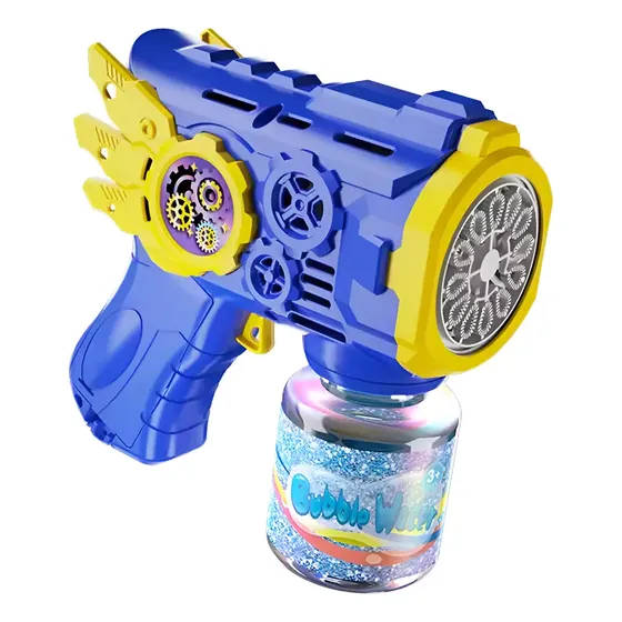 Pistola Lança Bolhas de Sabão Arminha Bubble Gun Kasatian com Luz Azul