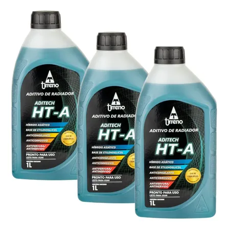 3 Aditivo Radiador Azul Ht-a Pronto Uso Hyundai Toyota Honda Azul