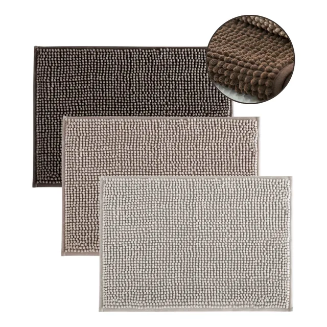 Kit 3 Tapetes De Banheiro Microfibra Bolinha Antiderrepante Cor Sortido Lisa Sortido Liso