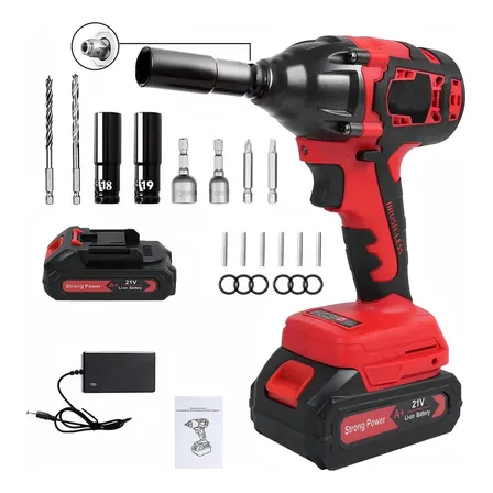 Chave De Impacto Sem Fio Gm Bear 420 Nm 1/2 21v Bateria Vermelho 60hz