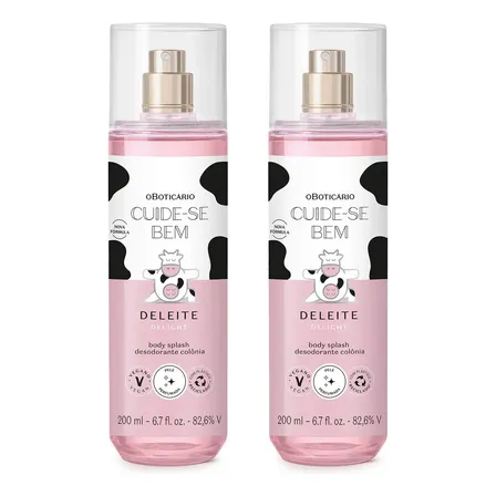 Boticário Body Splash Cuide-se Bem Deleite 200ml (2 Itens) Feminino